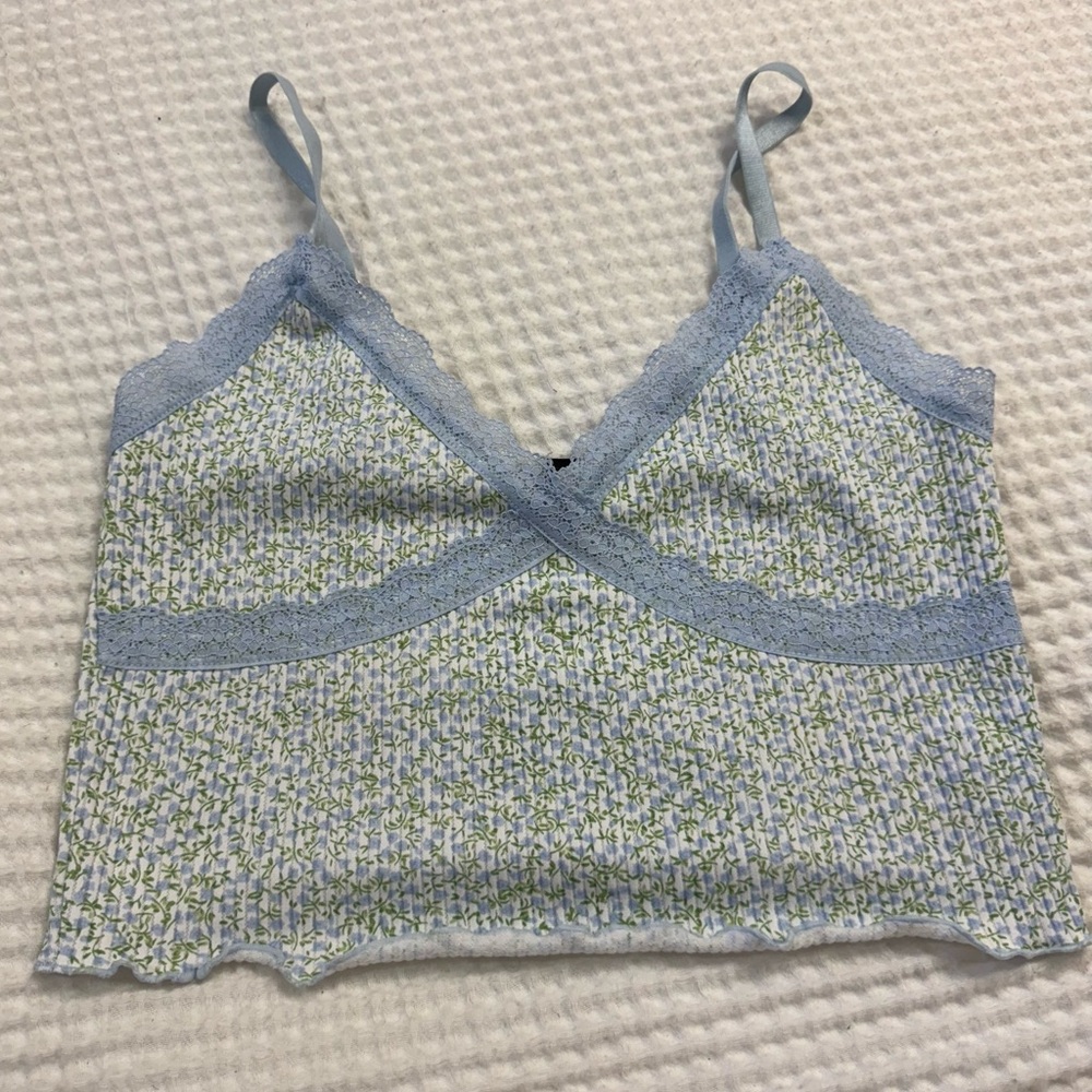 blue floral tank